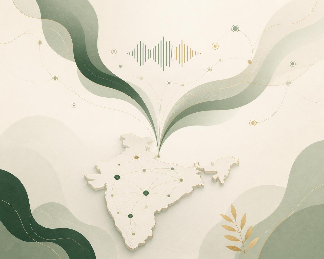 Voice waves flowing across a map of India