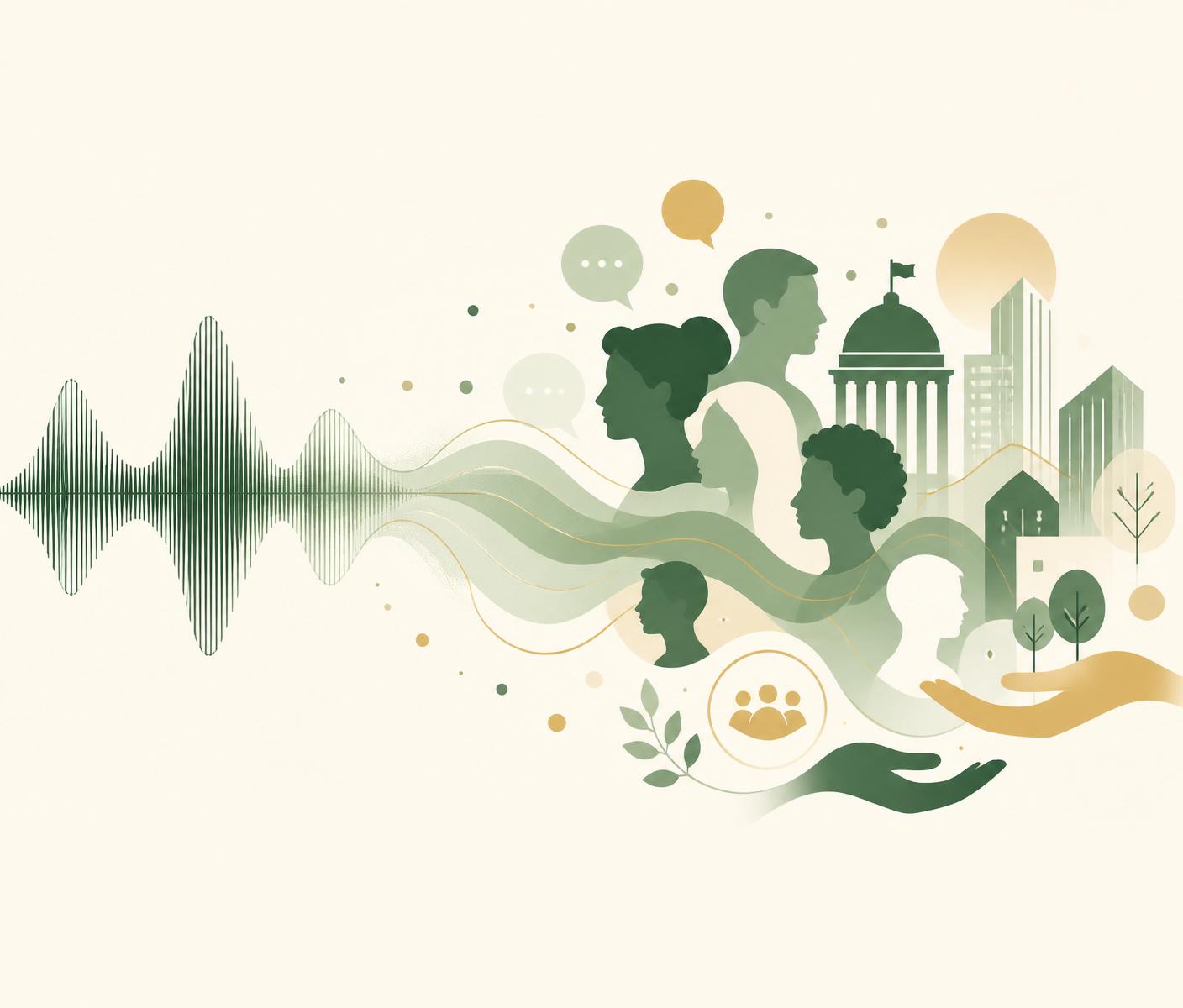Public leader and citizens connected through voice
